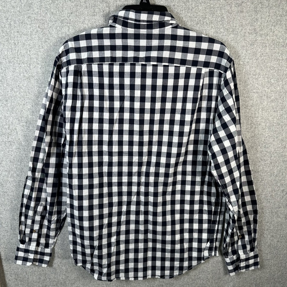 Old Navy Boys Medium Everyday Shirt Checkered Long Sleeve Black White Button - Picture 3 of 10